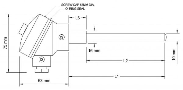 Thermocouple 90mm P-Bracket, S Type - Image 2