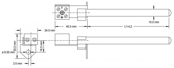 Thermocouple 115mm P-Bracket, R Type - Image 2